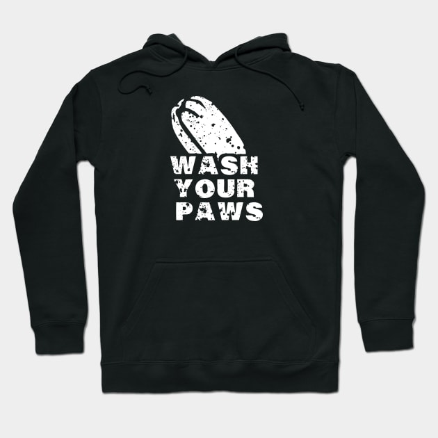 wash your hands cute vintage retro cat paws Hoodie by A Comic Wizard